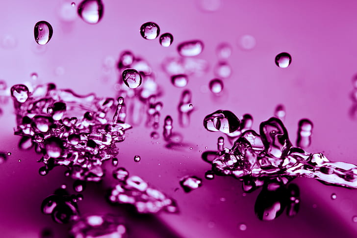 shallow focus photography of droplets of waters, Splash, drops