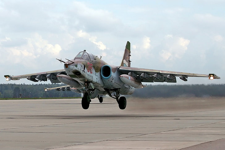 SU-25 Frogfoot, Russian Air Force, airplane, aircraft, Bomber, HD wallpaper