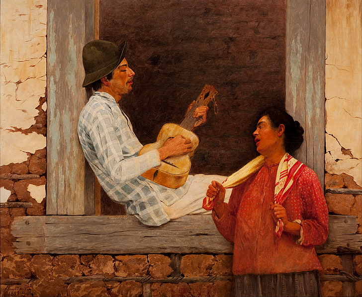classic art, Almeida Júnior, two people, adult, men, women