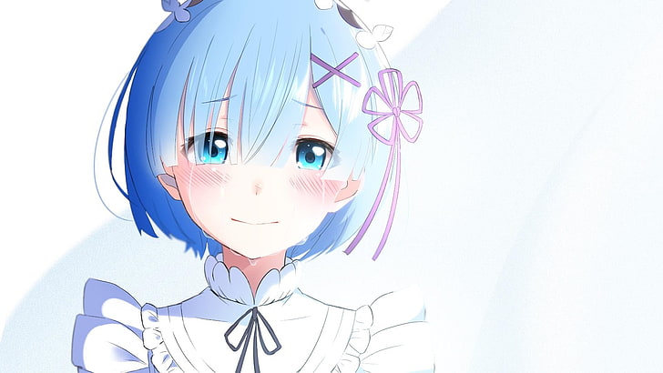 rem, rezero, sad, emotional, one person, portrait, white background, HD wallpaper