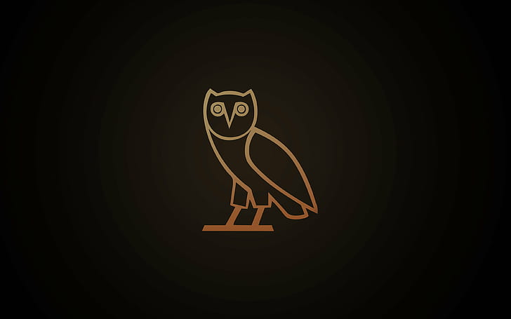 ovo, owl, logo, dark, minimal, HD wallpaper