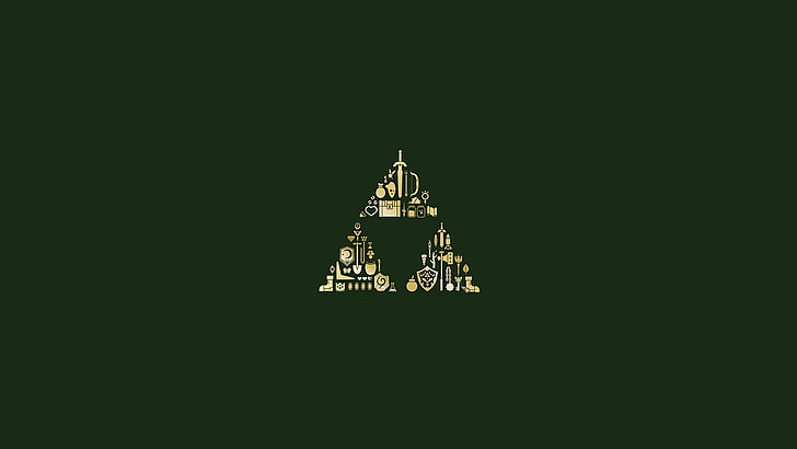 Hylian Shield, The Legend of Zelda, minimalism, Triforce