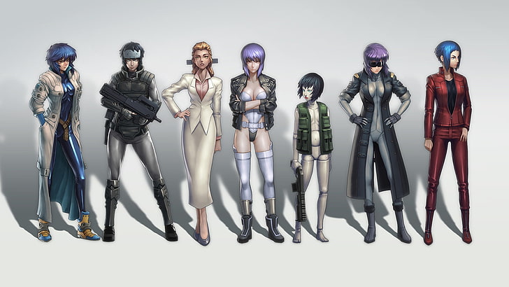 HD Wallpaper: Ghost In The Shell Characters Illustration, Manga.