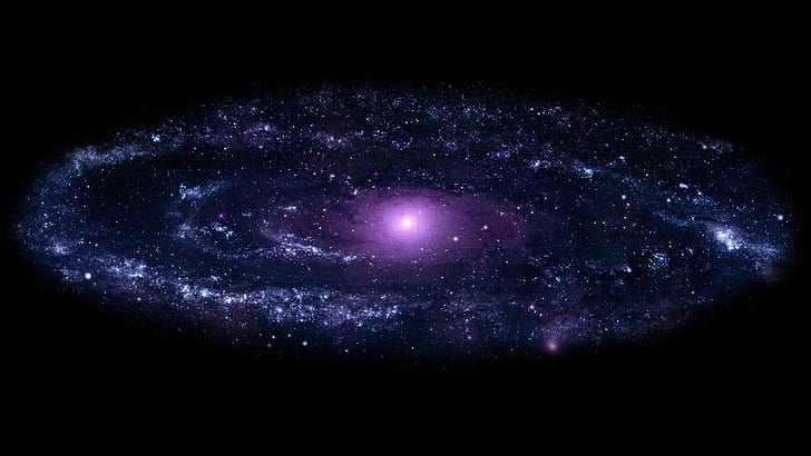 Galaxy Stars Purple HD, milky way, space