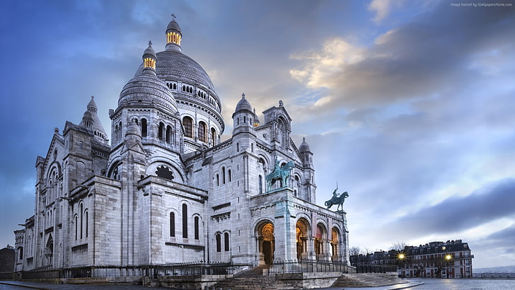 Paris, basilique, France, tourism, Montmartre, travel, HD wallpaper