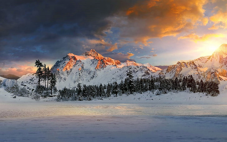 Matte Painting, snow-covered field, Art And Creative, beauty in nature, HD wallpaper
