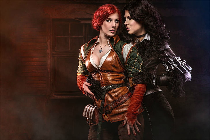 Women, Cosplay, The Witcher 3: Wild Hunt, Triss Merigold, Yennefer of Vengerberg, HD wallpaper