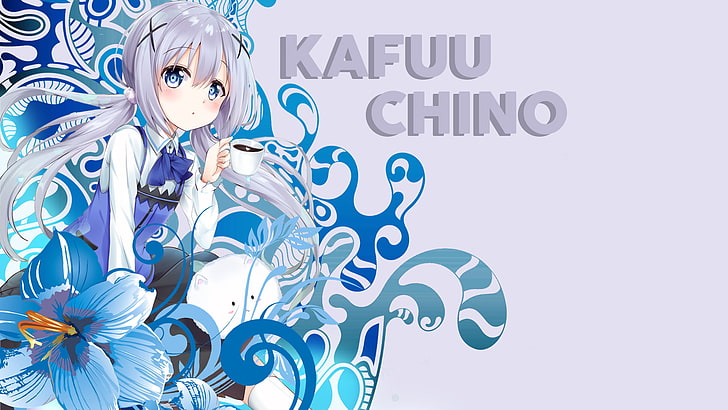 Kafuu Chino wallpaper, anime, anime girls, Gochuumon wa Usagi Desu ka
