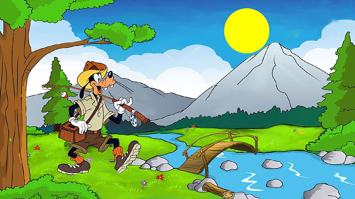 Fish Hunting Goofy Cartoon Disney Desktop Desktop Wallpaper For Pc Tablet And Mobile Download 3840×2160, HD wallpaper
