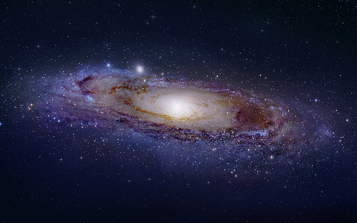 galaxy illustraiton, space, universe, Andromeda, stars, astronomy, HD wallpaper