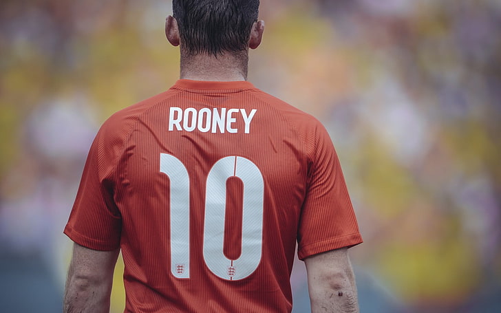 men's red and white Rooney 10 jersey shirt, wayne rooney, fifa