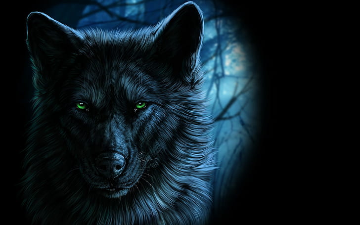 wolf, fantasy art, animals, artwork