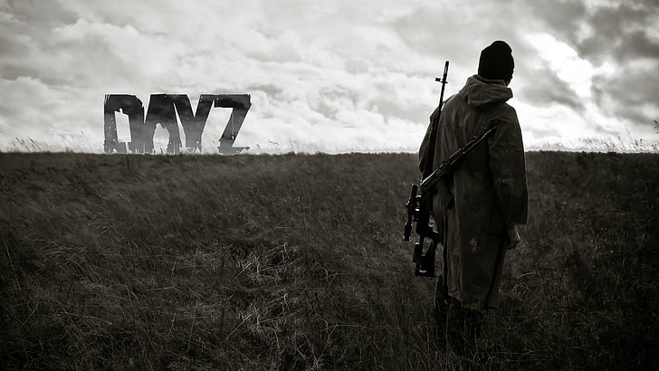 rifle with scope, video games, DayZ, gun, hat, sky, land, cloud - sky, HD wallpaper