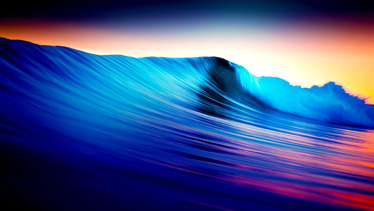 blue ocean wave, sea, waves, nature, colorful, water, long exposure