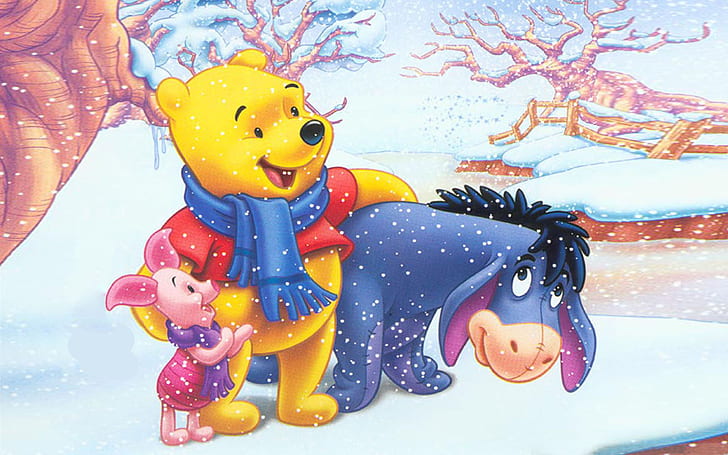 Eeyore Winnie The Pooh And Piglet Cartoon Walt Disney Christmas Hd Wallpaper 1920×1200