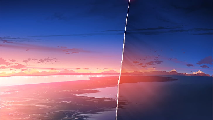5 Centimeters Per Second, horizon, anime, Makoto Shinkai, sky