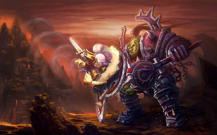 game character illustration, world of warcraft, wow, orc, warrior, HD wallpaper