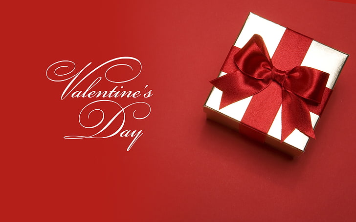Valentine's Day gift box, tape, red, celebration, emotion, ribbon