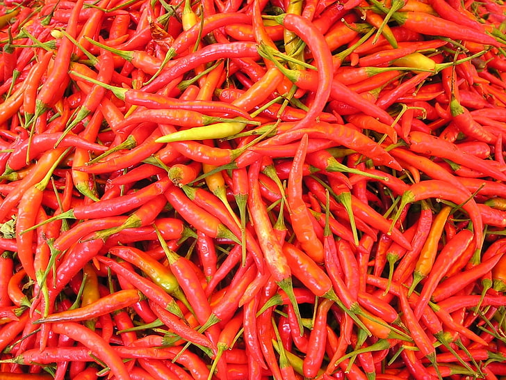 food, chilli peppers, capsicum, red, food and drink, vegetable, HD wallpaper