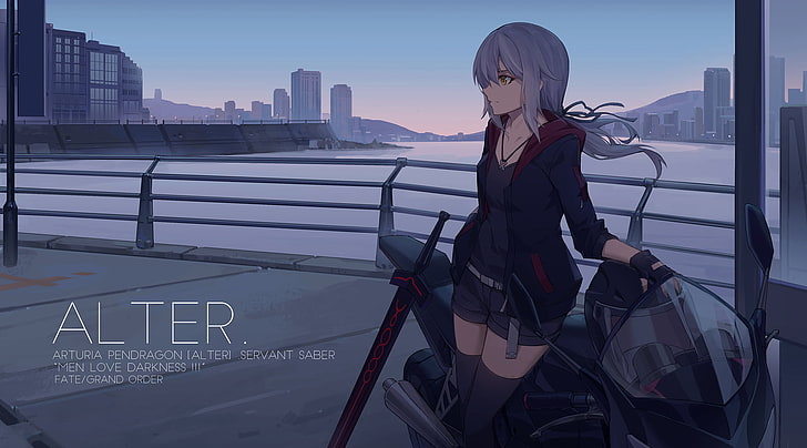 Alter illustration with text overlay, Fate/Stay Night, Fate Series, HD wallpaper