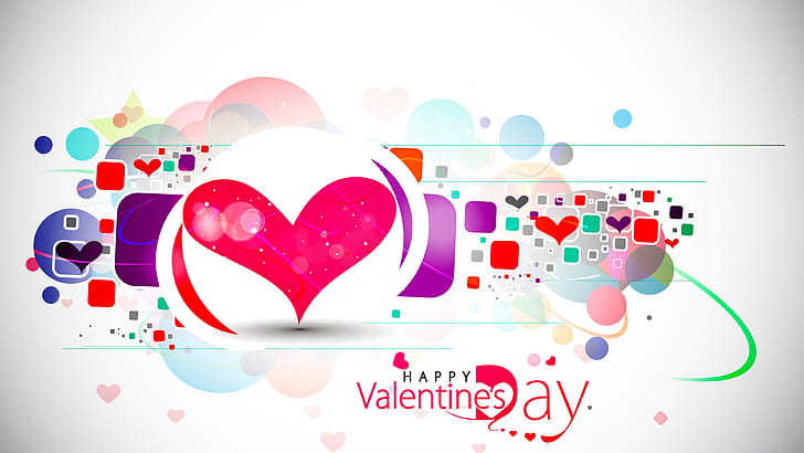Happy Valentine's Day, love hearts, vector, abstract, HD wallpaper