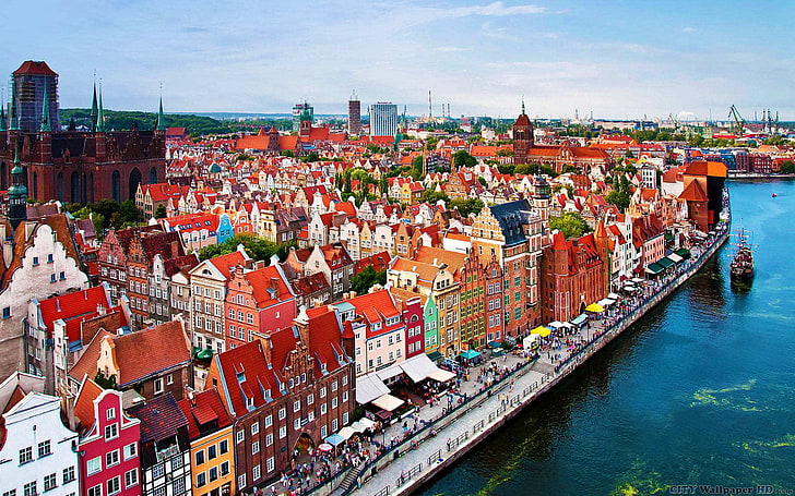 ciudad, europa, gdansk, polonia, architecture, built structure, HD wallpaper