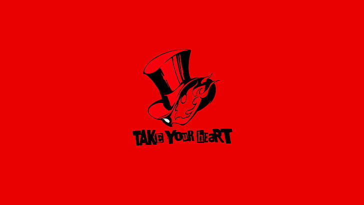 Persona 5 take your heart wallpaper, red, text, studio shot, communication, HD wallpaper