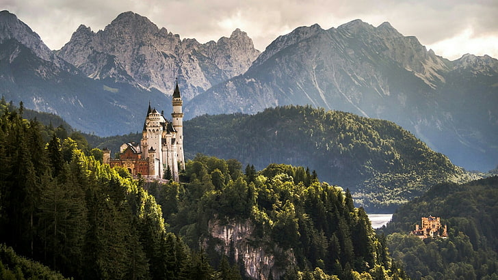 HD wallpaper: neuschwanstein castle, europe, hohenschwangau, blue sky ...