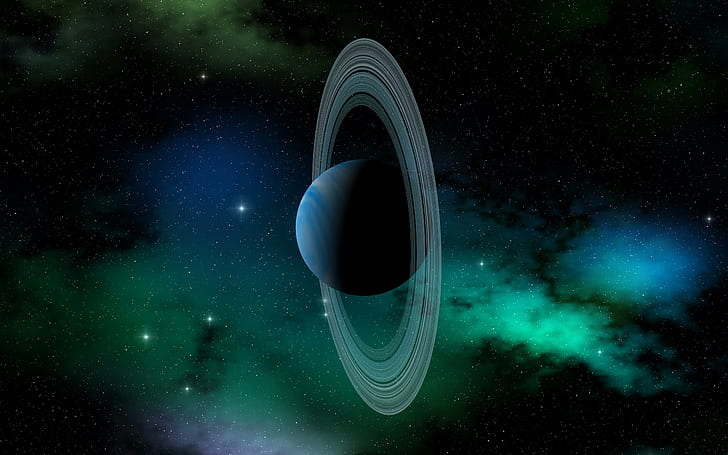 uranus planet solar system planetary rings space art artwork, HD wallpaper