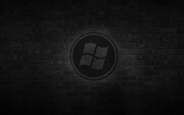 Dark Windows Logo, tech, hi tech