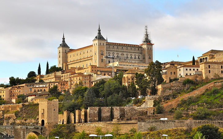 Alcázar of Toledo, spain, castle, alcazar toledo, architecture, HD wallpaper