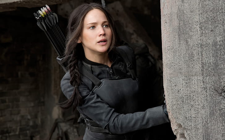 Jennifer Lawrence as Katniss Everdeen, The Hunger Games, actress, HD wallpaper