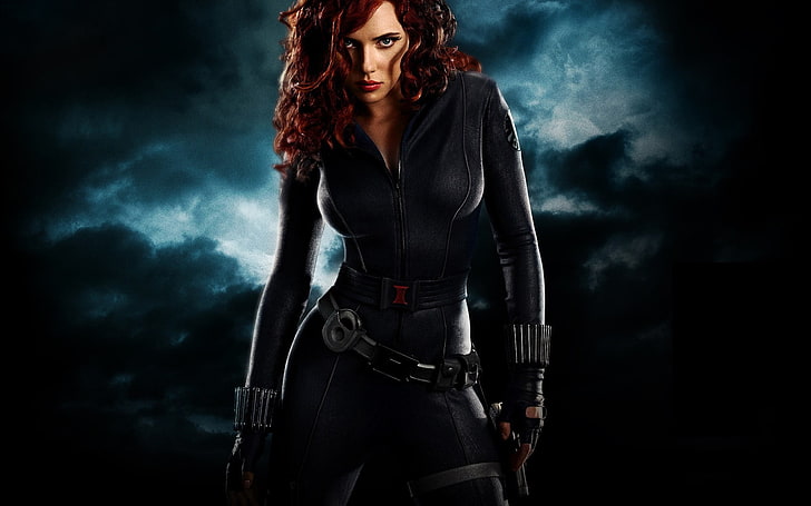Marvel Black Widow digital wallpaper, Iron Man 2, Scarlett Johansson