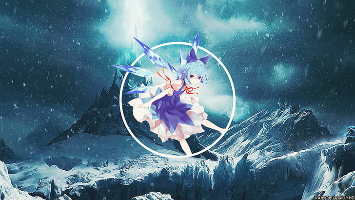 anime, anime girls, picture-in-picture, Cirno, Touhou