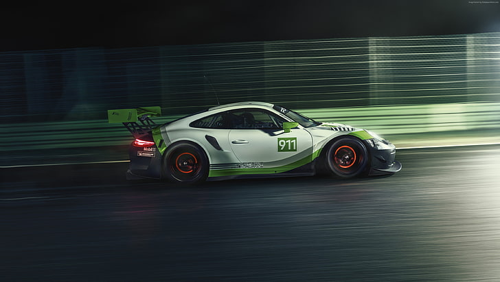 4K, 2018 Cars, Porsche 911 GT3 R, HD wallpaper