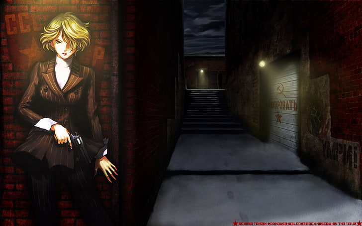 HD wallpaper: yellow-haired girl anime illustration, USSR, revolver, spy,  Agent | Wallpaper Flare
