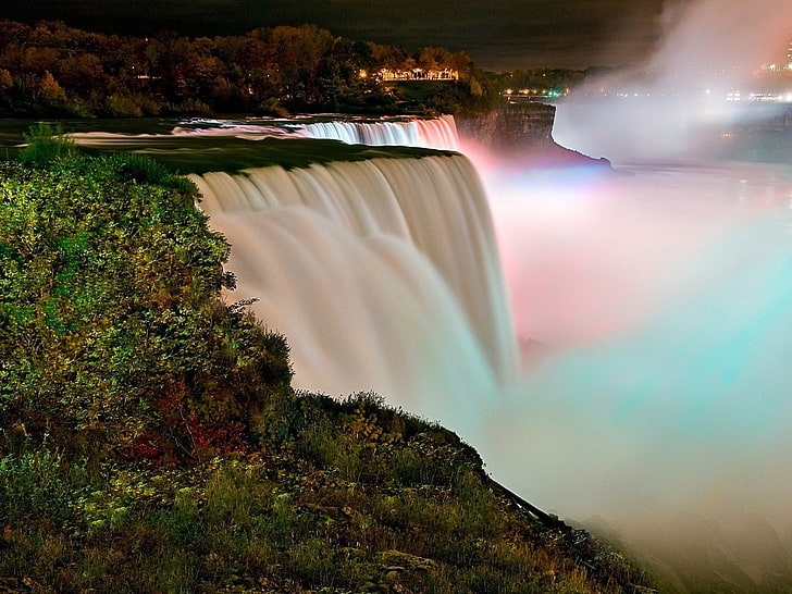 HD wallpaper: waterfalls wallpaper, night, rainbow, stream, nature, river,  scenics | Wallpaper Flare