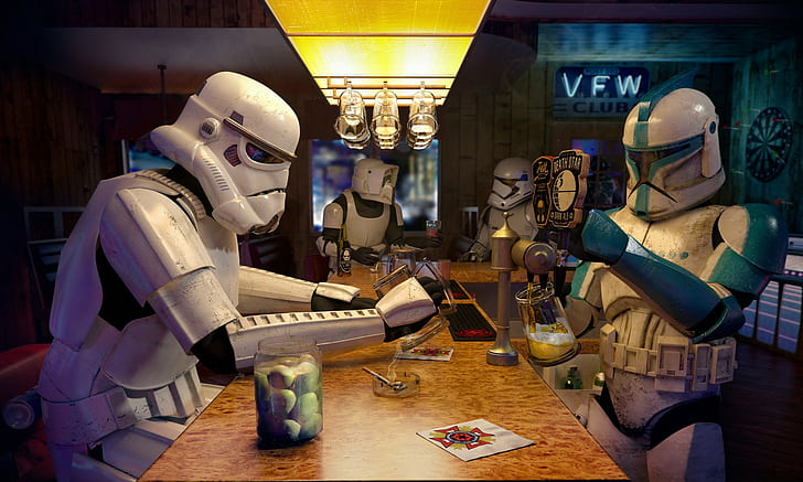 stormtrooper, Star Wars, bar, scout trooper, clone trooper, HD wallpaper