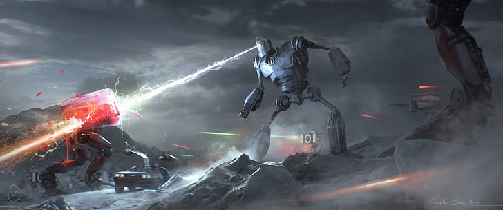 Movie, Ready Player One, Battle, Robot, The Iron Giant, HD wallpaper