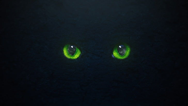cat eyes, green eyes, black, shiny, stone, graphic design, cover art, HD wallpaper
