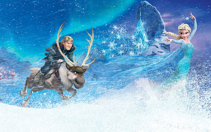 untitled, Frozen (movie), Princess Elsa, Sven (Frozen), Kristoff (Frozen), HD wallpaper