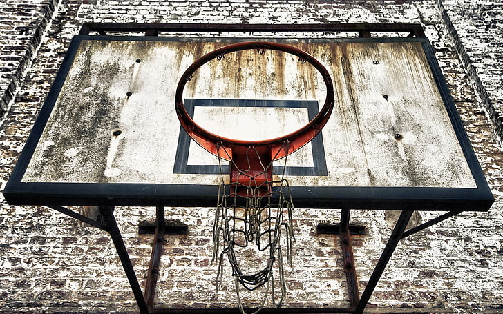 basketball, sports, hoop, rust, brown, basketball - sport, basketball hoop, HD wallpaper