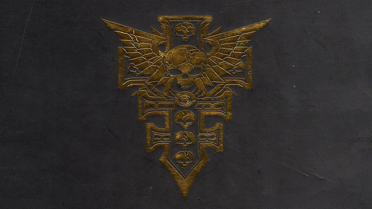 brown skull with wings logo, Warhammer 40,000, art and craft