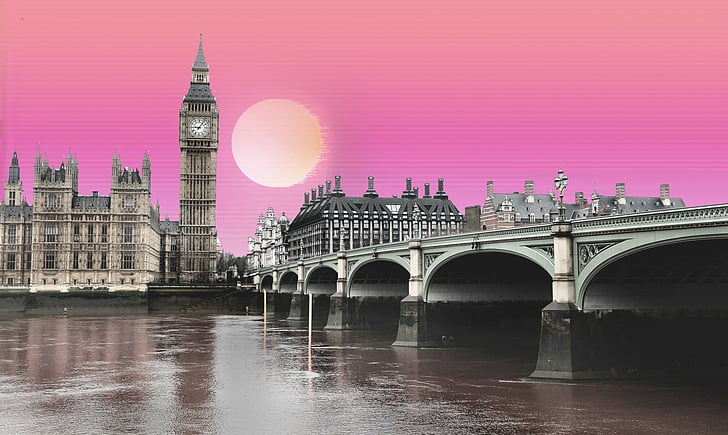 HD wallpaper: Artistic, Vaporwave, Big Ben, Bridge, London, Palace Of  Westminster | Wallpaper Flare