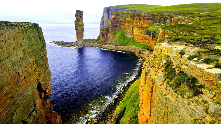 The Old Man Of Hoy, landscape, cliff, coasts, geology, rock, europe, HD wallpaper