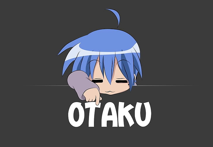 anime, anime girls, Lucky Star, communication, no people, blue