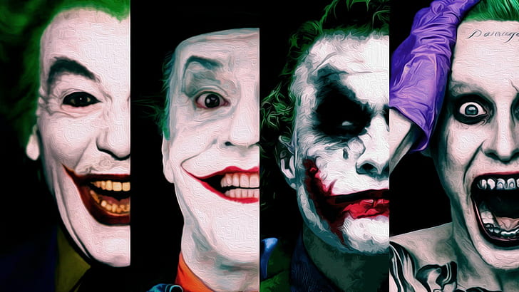 HD wallpaper: four The Joker illustrations collage, Jared Leto, Jack ...
