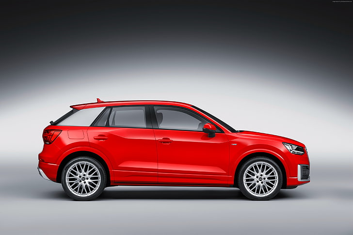 crossover, Audi Q2 TFSI quattro S, red, Geneva Auto Show 2016, HD wallpaper
