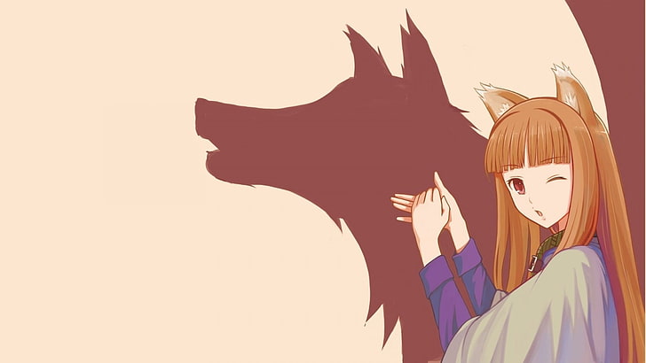 anime girls, Spice and Wolf, Holo, Okamimimi, sky, one person, HD wallpaper