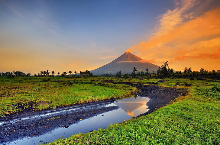 mountains, Park, the volcano, Philippines, Mayon volcano